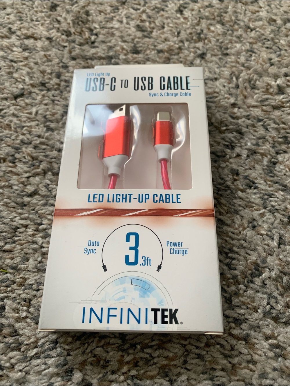 USB-C to USB LED Light-Up Charging Cable - Pink